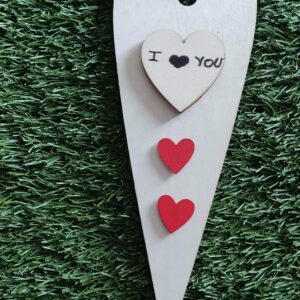 Χειροποίητη Ξύλινη Καρδιά "I Love You" – Επιμήκης Minimal Σχεδιασμός
