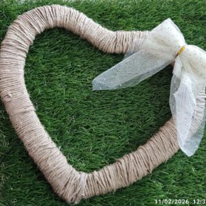 Χειροποίητο Στεφάνι Καρδιά "Rustic Elegance"