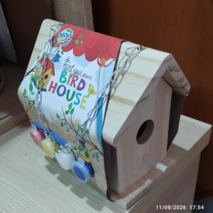 Ξύλινο Σπιτάκι Πουλιών DIY Σετ Ζωγραφικής Moxy με Χρώματα & Πινέλο