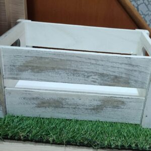 Ξύλινο Διακοσμητικό Κασόνι / Τελάρο Vintage White-Wash με Λαβές