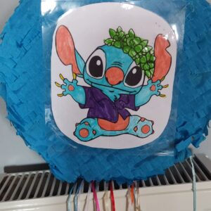 Χειροποίητη Πινιάτα Πάρτι Stitch (Lilo & Stitch) με Κορδέλες